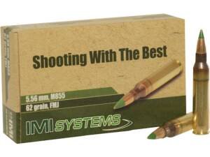 IMI M855 5.56x45mm NATO Ammo 62 Grain SS109 Penetrator Full Metal Jacket (FMJ)