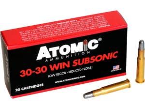 Atomic Subsonic 30-30 Winchester Ammo 165 Grain Flat Nose Box of 500