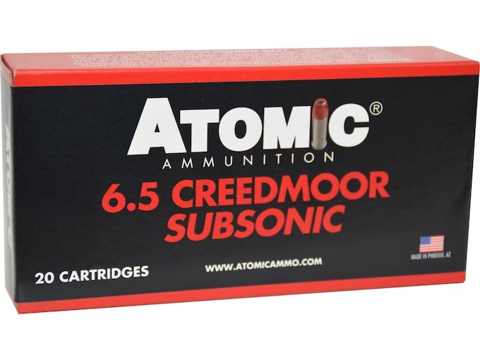 Atomic Subsonic 6.5 Creedmoor Ammo 129 Grain Jacketed Soft Point Box of 500