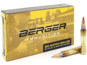 Berger Match Grade 223 Remington Ammo 73 Grain Berger Target Jacketed Hollow Point Box of 500