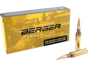 Berger Match Grade 6.5 Creedmoor Ammo 144 Grain Berger Hybrid Target Jacketed Hollow Point Box of 500