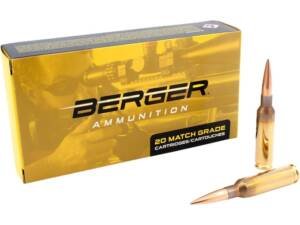 Berger Match Grade 6.5 Creedmoor Ammo 153.5 Grain Berger Hybrid Target Jacketed Hollow Point Box of 500