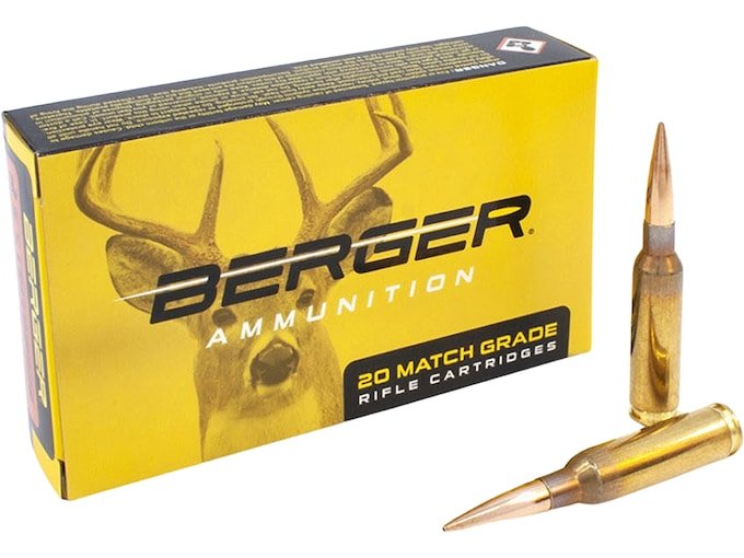 Berger Match Grade 6.5 Creedmoor Ammo 156 Grain Berger Elite Hunter Jacketed Hollow Point Box of 500