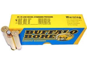 Buffalo Bore 45-70 Government Ammo 405 Grain Jacketed Flat Nose Low Recoil Box of 300