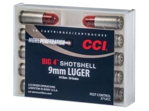 CCI Big 4 Shotshell 9mm Luger Ammo 50 Grain Lead Shot Box of 500