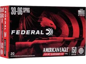 Federal American Eagle M1 Garand 30-06 Springfield Ammo 150 Grain Full Metal Jacket Box of 500