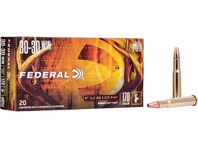 Federal Fusion 30-30 Winchester Ammo 170 Grain Bonded Round Nose Box of 500