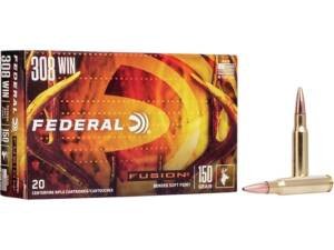 Federal Fusion 308 Winchester Ammo 150 Grain Bonded Jacketed Soft Point Box of 500