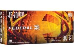 Federal Fusion 45-70 Government Ammo 300 Grain Bonded Jacketed Soft Point Box of 400