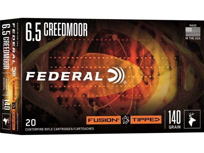 Federal Fusion Tipped 6.5 Creedmoor Ammo 140 Grain Bonded Polymer Tip Box of 500