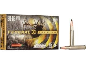 Federal Premium 30-06 Springfield Ammo 165 Grain Federal Trophy Copper Polymer Tip Lead Free Box of 500