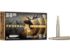 Federal Premium 30-06 Springfield Ammo 165 Grain Trophy Bonded Polymer Tip Box of 500
