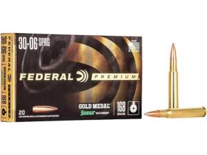 Federal Premium Gold Medal 30-06 Springfield Ammo 168 Grain Sierra MatchKing Jacketed Hollow Point Box of 500