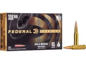 Federal Premium Gold Medal 308 Winchester Ammo 185 Grain Berger Match Juggernaut Target Jacketed Hollow Point Box of 500