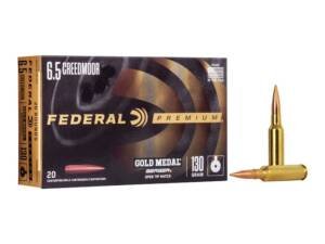 Federal Premium Gold Medal 6.5 Creedmoor Ammo 130 Grain Berger Tactical Hybrid Match Jacketed Hollow Point Box of 500