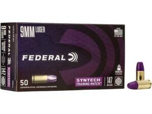 Federal Syntech Training Match 9mm Luger Ammo 147 Grain Federal TSJ Total Synthetic Jacket (TSJ) Box of 1000