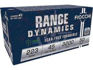 Fiocchi Range Dynamics 223 Remington Ammo 45 Grain Frangible Round Nose Box of 500