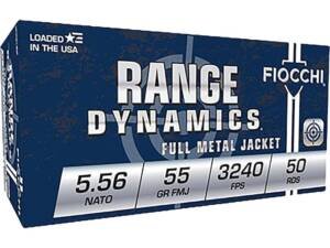 Fiocchi Range Dynamics 5.56x45mm NATO Ammo 55 Grain Full Metal Jacket Box of 1000