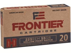 Frontier Cartridge Military Grade 223 Remington Ammo 55 Grain Hornady Match Jacketed Hollow Point Box of 1000