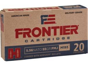 Frontier Cartridge Military Grade 5.56x45mm NATO Ammo 55 Grain Hornady Full Metal Jacket Box of 1000