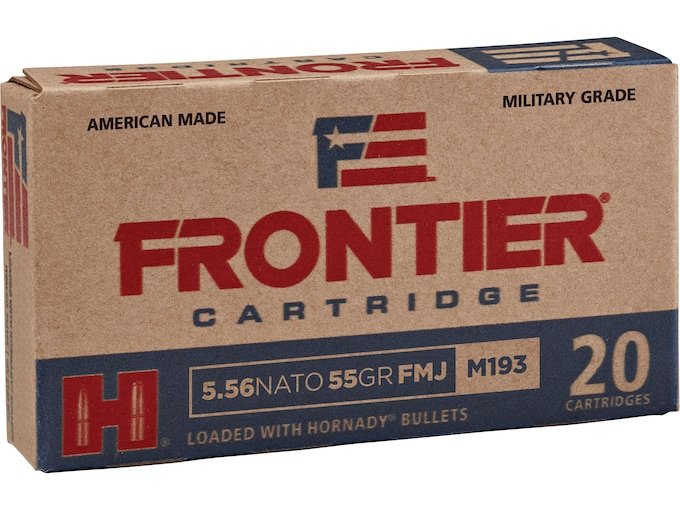 Frontier Cartridge Military Grade 5.56x45mm NATO Ammo 55 Grain Hornady Full Metal Jacket Box of 1000