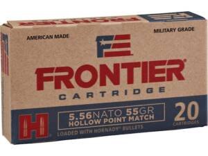 Frontier Cartridge Military Grade 5.56x45mm NATO Ammo 55 Grain Hornady Match Jacketed Hollow Point Box of 1000