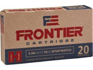 Frontier Cartridge Military Grade 5.56x45mm NATO Ammo 75 Grain Hornady Match Jacketed Hollow Point Box of 1000