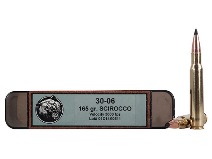 Grizzly Cartridge Trophy Grade 30-06 Springfield Ammo 165 Grain Swift Scirocco II Bonded Polymer Tip Box of 500