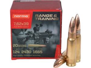 Norma Range & Training 7.62x39mm Ammo 124 Grain Full Metal Jacket Box of 1000