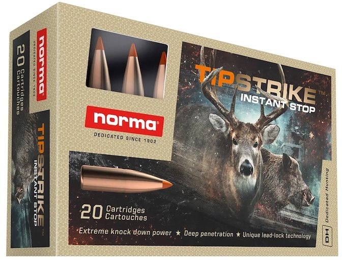 Norma TipStrike 6.5 Creedmoor Ammo 140 Grain Polymer Tip Box of 500
