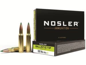 Nosler BT 308 Winchester Ammo 165 Grain Nosler Ballistic Tip Polymer Tip Box of 500