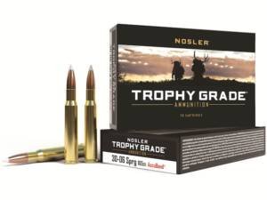 Nosler Trophy Grade 30-06 Springfield Ammo 165 Grain Nosler AccuBond Bonded Polymer Tip Box of 500