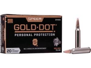 Speer Gold Dot 223 Remington Ammo 75 Grain Speer Gold Dot Bonded Jacketed Soft Point Box of 500