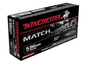 Winchester Match 5.56x45mm NATO Ammo 77 Grain Sierra MatchKing Full Metal Jacket Box of 500
