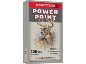 Winchester Power Point 308 Winchester Ammo 180 Grain Jacketed Soft Point Box of 500