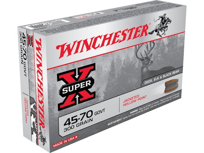 Winchester Super X 45-70 Government Ammo 300 Grain Jacketed Hollow Point Box of 500
