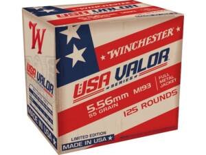 Winchester USA Valor 5.56x45mm NATO Ammo Grain Full Metal Jacket Box of 1000