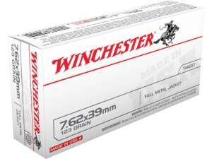 Winchester White Box USA 7.62x39mm Ammo 123 Grain Full Metal Jacket Box of 1000