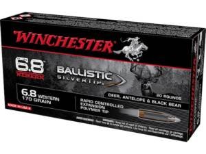 Winchester Ballistic Silvertip 6.8 Western Ammo 170 Grain Polymer Tip Box of 500