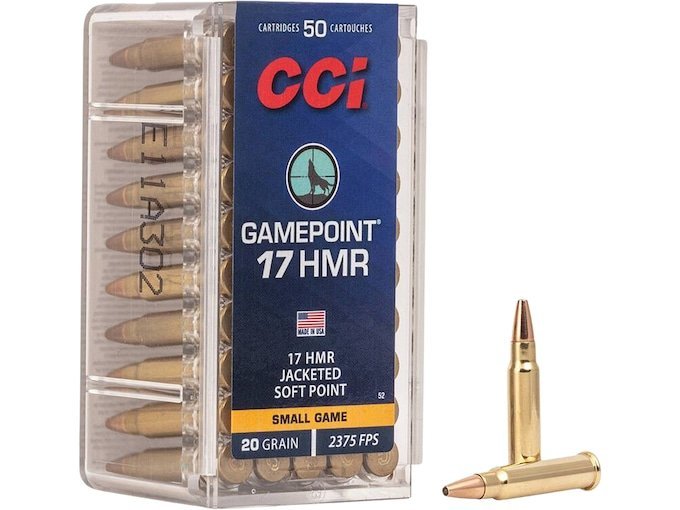 CCI GamePoint 17 Hornady Magnum Rimfire (HMR) Ammo 20 Grain Jacketed Soft Point