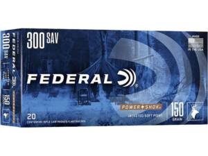 Federal Power-Shok 300 Savage Ammo 180 Grain Jacketed Soft Point Box of 500