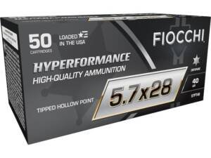Fiocchi Hyperformance 5.7x28mm FN Ammo 40 Grain Polymer Tip Box of 1000