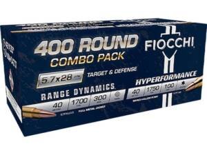 Fiocchi Target & Defense Combo Pack 5.7x28mm FN Ammo 40 Grain Full Metal Jacket & Polymer Tip Box of 1000