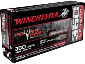 Winchester Power Max Bonded 350 Legend Ammo 160 Grain Bonded Jacketed Hollow Point Box of 500
