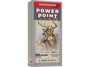 Winchester Power Point 300 Savage Ammo 150 Grain Jacketed Soft Point Box of 500