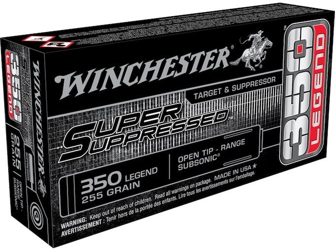 Winchester Super Suppressed 350 Legend Ammo 255 Grain Winchester Open Tip Jacketed Hollow Point