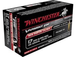 Winchester Varmint High Energy 17 Winchester Super Magnum Ammo 25 Grain Polymer Tip Box of 1000