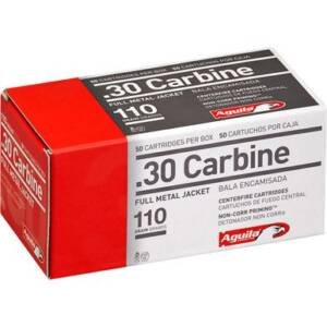 Aguila Rifle Ammo 30 Carbine 110 gr. FMJ 1000 rd.