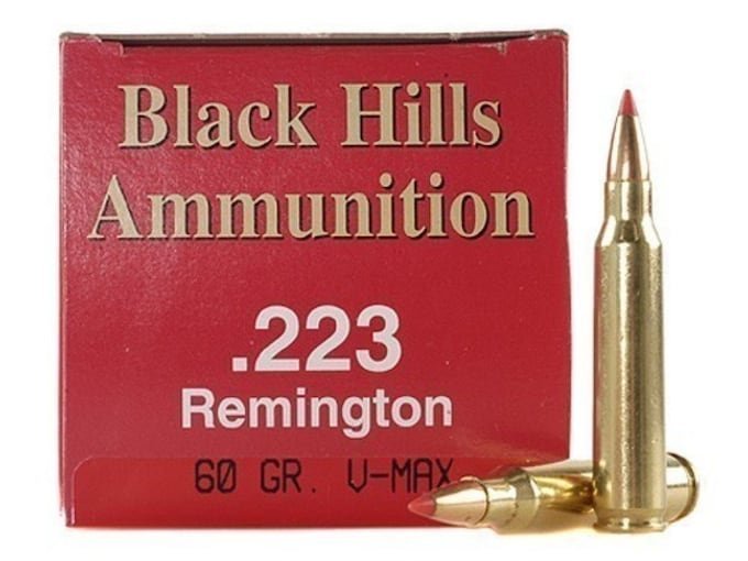 Black Hills 223 Remington Ammo 60 Grain Hornady V-Max Polymer Tip Box of 500