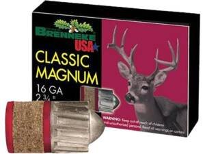 Brenneke Classic Magnum 16 Gauge Rifled Slug 2-3/4" 1oz Box of 500 rounds